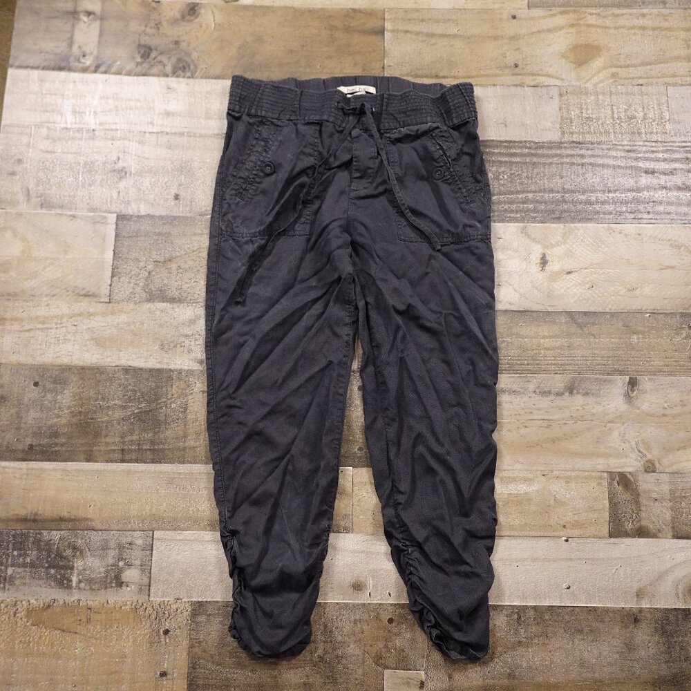 Hei Hei Ruched Jogger Pants Black Tencel Size 4 | Anthropologie Casual Pull-On